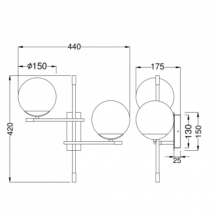Бра Maytoni MOD048WL-02G