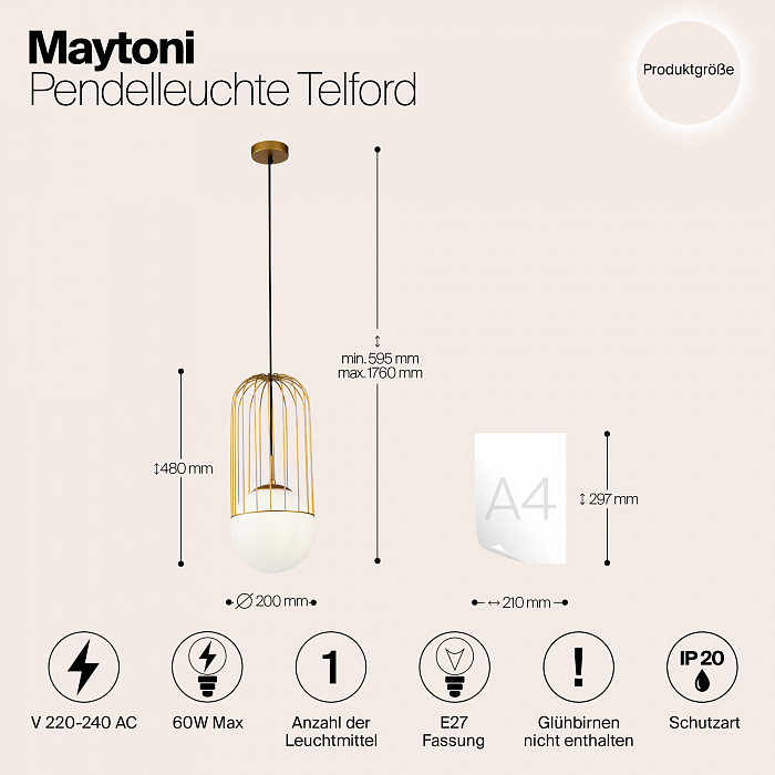 Светильник Maytoni P363PL-01G